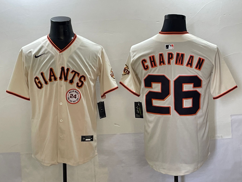 Men 2025 San Francisco Giants #26 Chapman cream Nike MLB Jersey ->san francisco giants->MLB Jersey